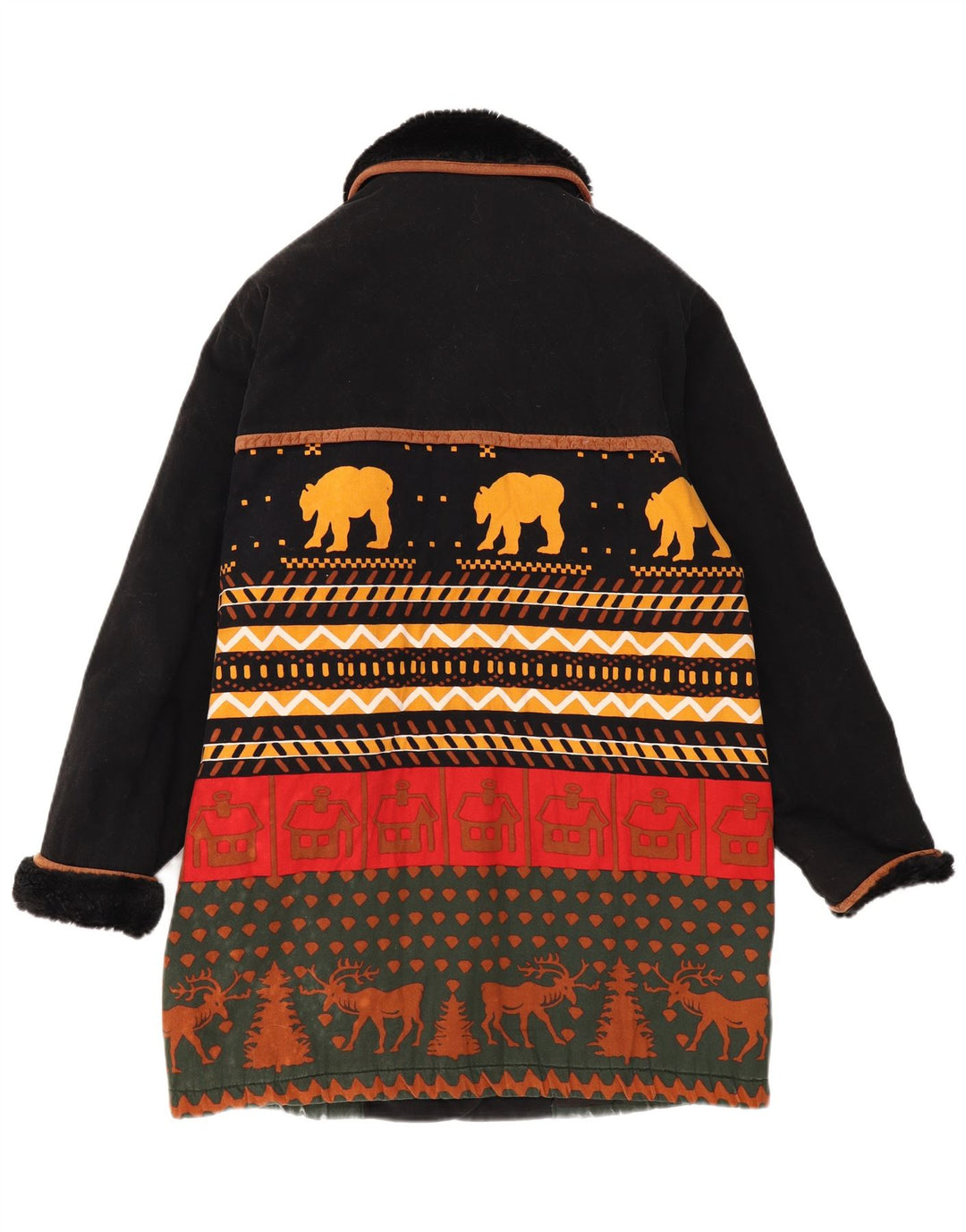 New Fast pardesiu pentru femei UK 16 Large Black Fair Isle