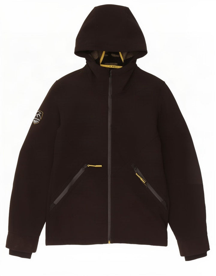 Jachetă de vânt cu glugă Superdry pentru bărbați UK 36 Poliester negru mic