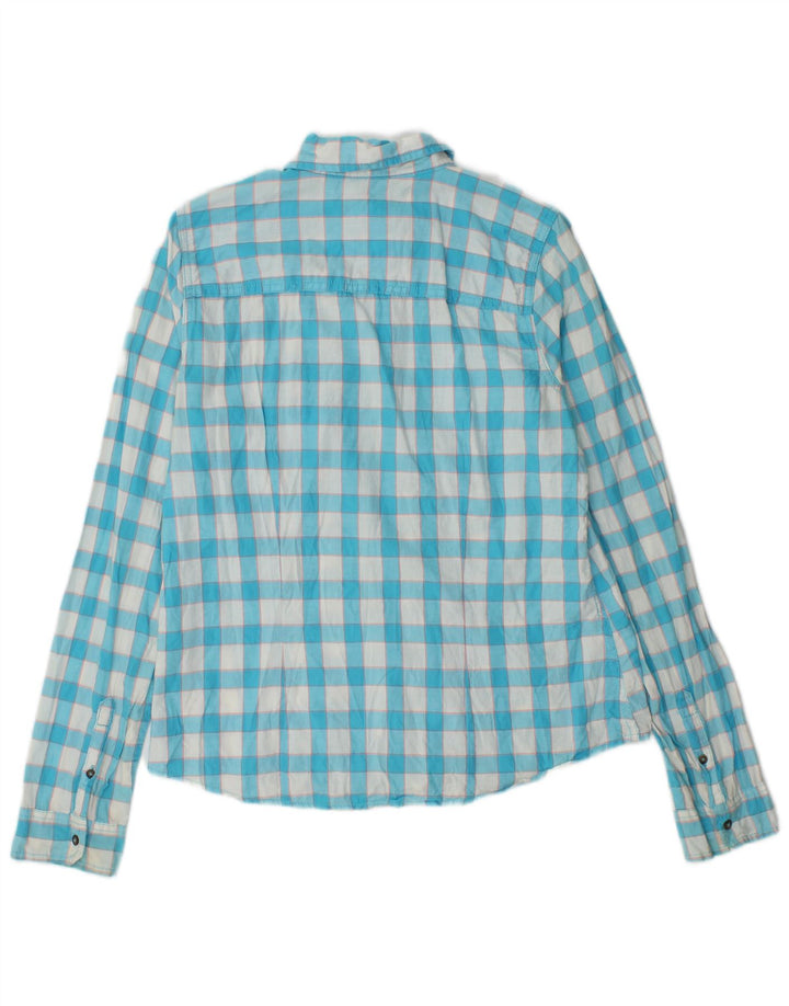 Cămașă Hollister pentru femei UK 12 Medium Blue Gingham Bumbac