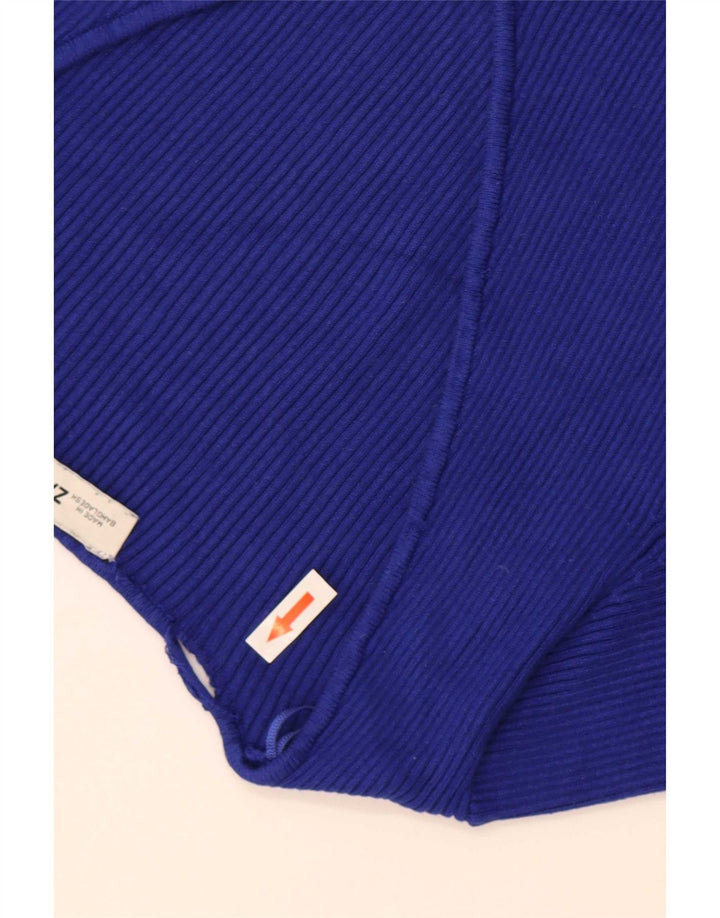 Crop Top pentru femei Zara UK 8 Small Blue Viscose
