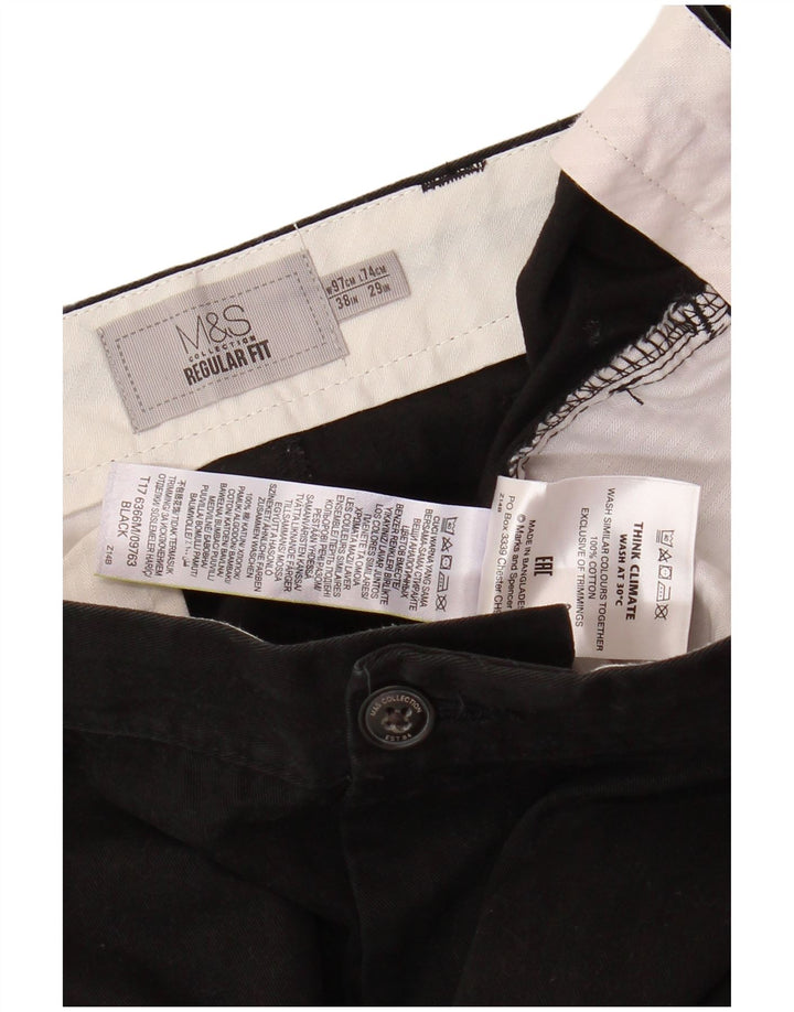 MARKS & SPENCER Pantaloni chino drepți pentru bărbați, L38 L29, negru
