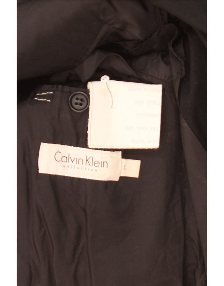Jachetă Blazer pentru bărbați Calvin Klein cu 3 nasturi UK 40 Lână neagră mare
