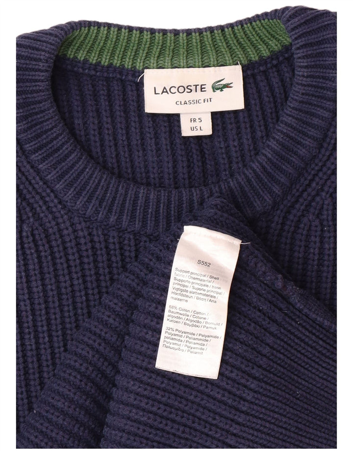 Pulover LACOSTE pentru bărbați, cu croială clasică, cu decolteu, mărimea 5, mare, bleumarin