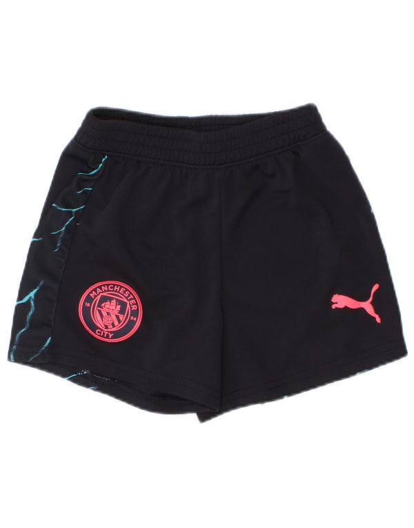 Pantaloni scurți sport Puma Manchester City Graphic pentru băieți 2-3 ani, negru, poliester