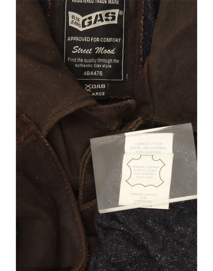 Palton din piele pentru bărbați GAS UK 44 2XL din piele maro