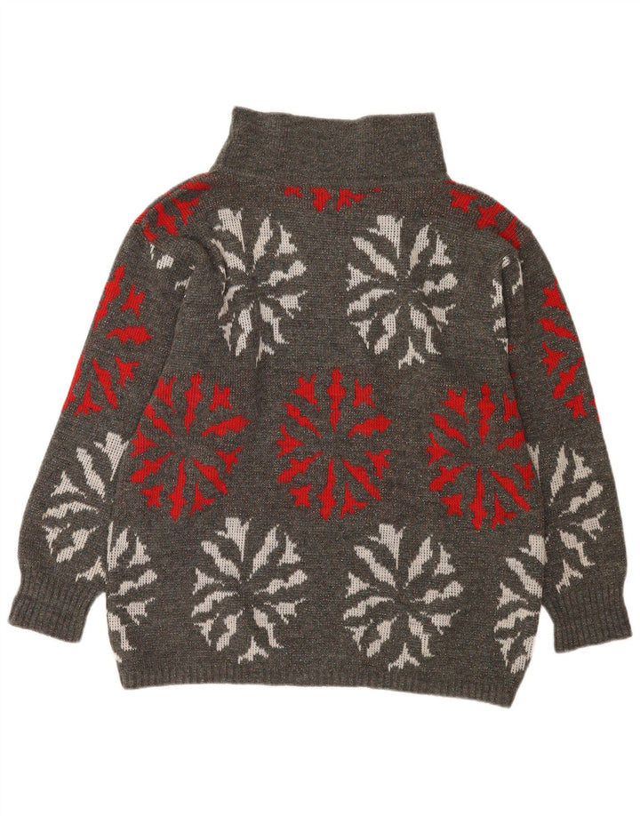 Pulover cu gât țestoasă pentru femei Flou UK 14 Medium Gri Geometric