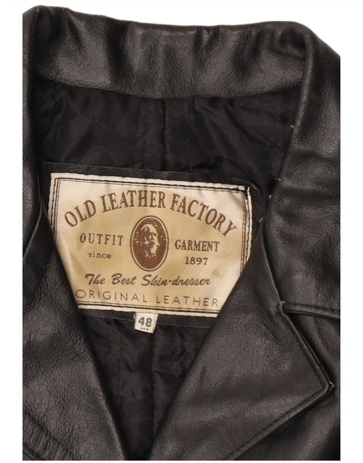 Palton din piele pentru femei VINTAGE IT 48 XL din piele neagră