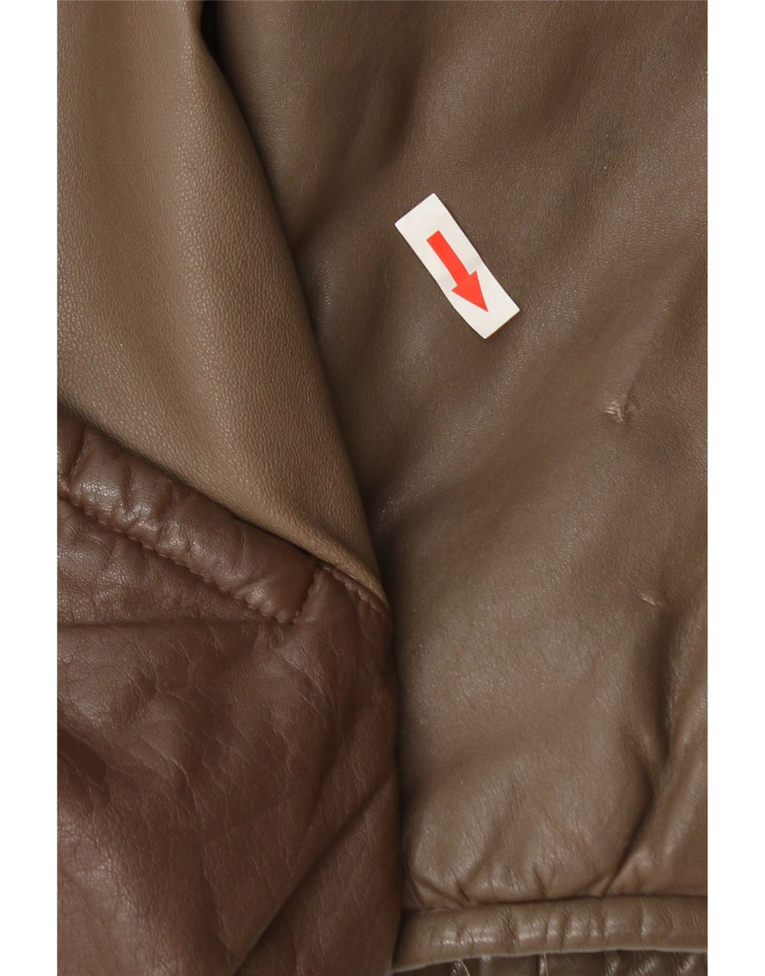 Jachetă de piele vintage pentru femei UK 14 Maro mediu Colorblock