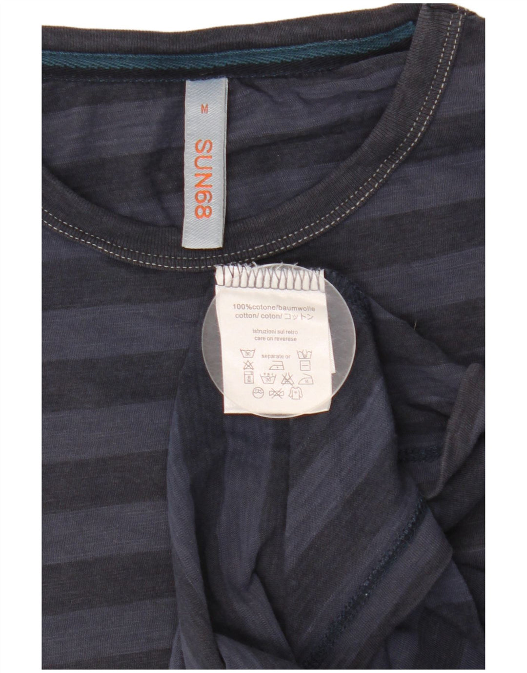 SUN68 Tricou Bărbați Top Mediu Bleumarin, Bumbac cu dungi