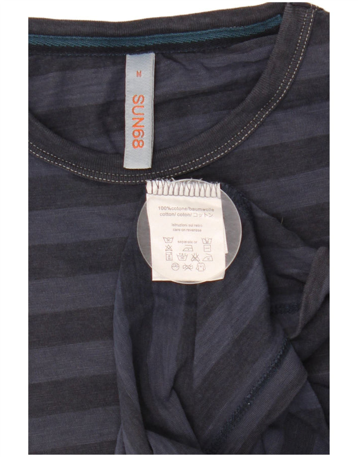 SUN68 Tricou Bărbați Top Mediu Bleumarin, Bumbac cu dungi