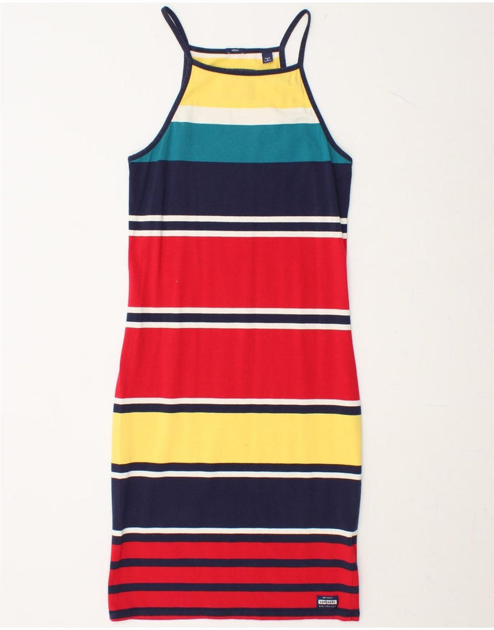 SUPERDRY Womens Bodycon Dress UK 12 Medium Multicoloured Colourblock Vintage Superdry and Second-Hand Superdry from Messina Hembry 