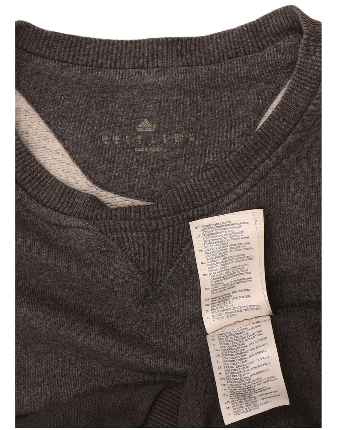 Hanorac grafic pentru bărbați Adidas Jumper mic, gri, bumbac