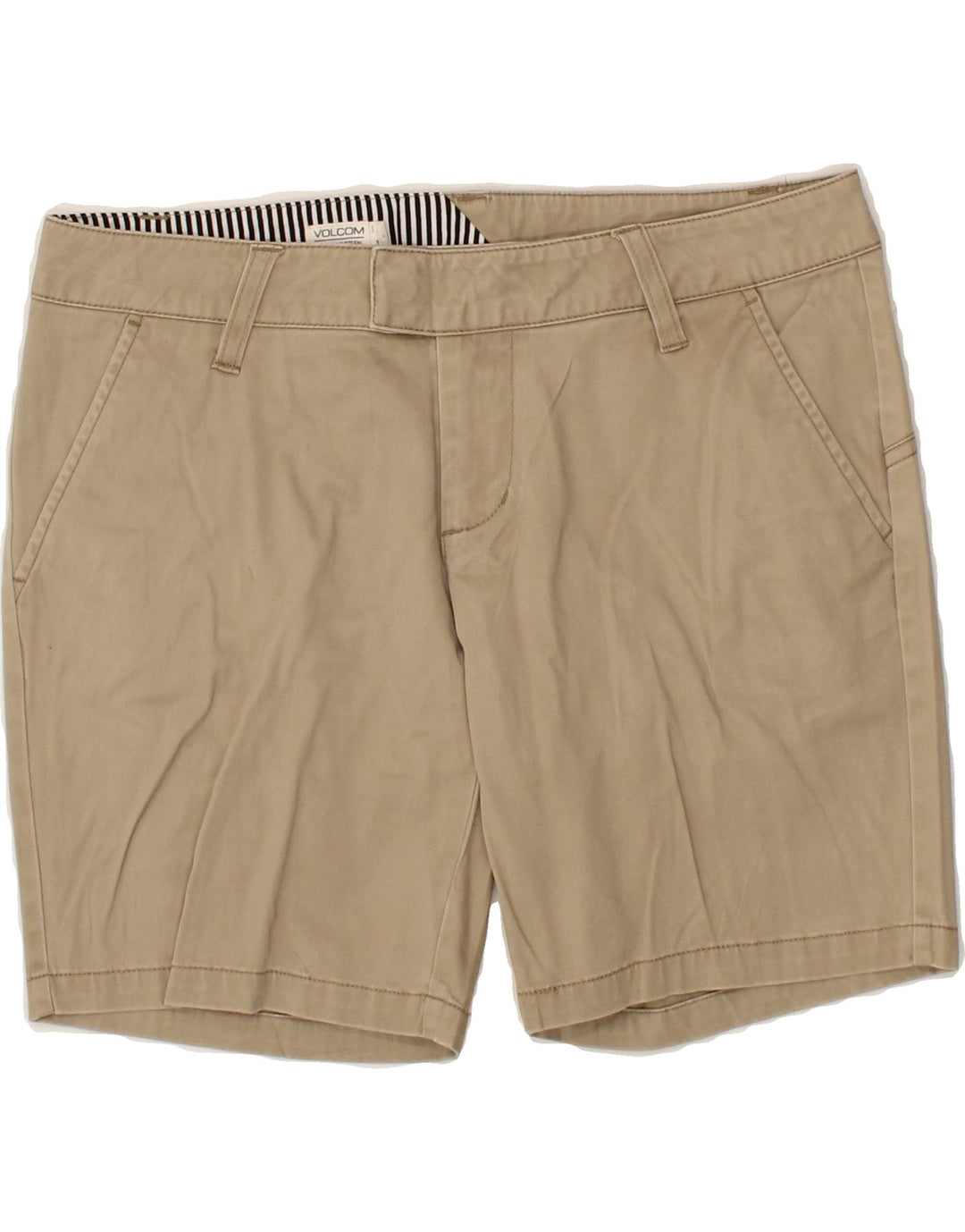VOLCOM Womens Chino Shorts US 3 Small W29 Beige Cotton Vintage Volcom and Second-Hand Volcom from Messina Hembry 