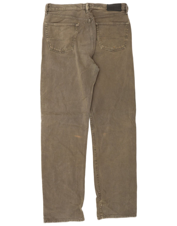 HUGO BOSS Mens Arkansas Straight Jeans W34 L34 Khaki Cotton