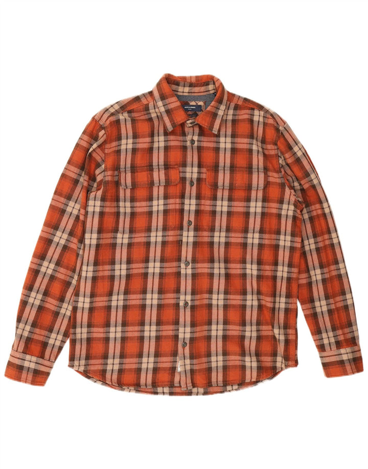 Cămașă Jack & Jones pentru bărbați din flanel XL portocaliu din bumbac