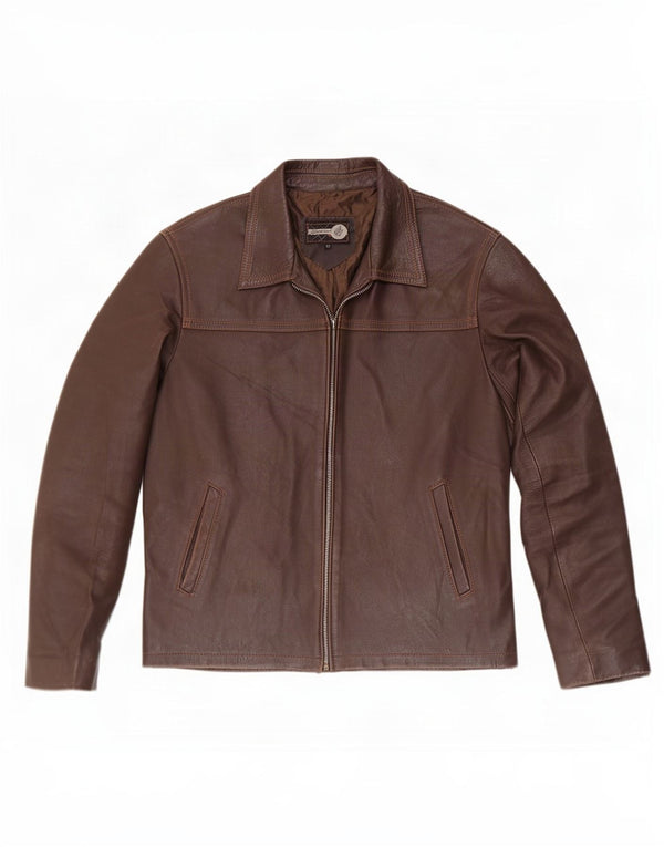 Geaca de piele vintage pentru barbati IT 52 XL maro