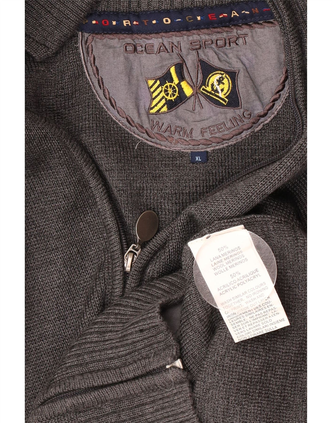 Cardigan Vintage pentru bărbați XL Lână virgină gri