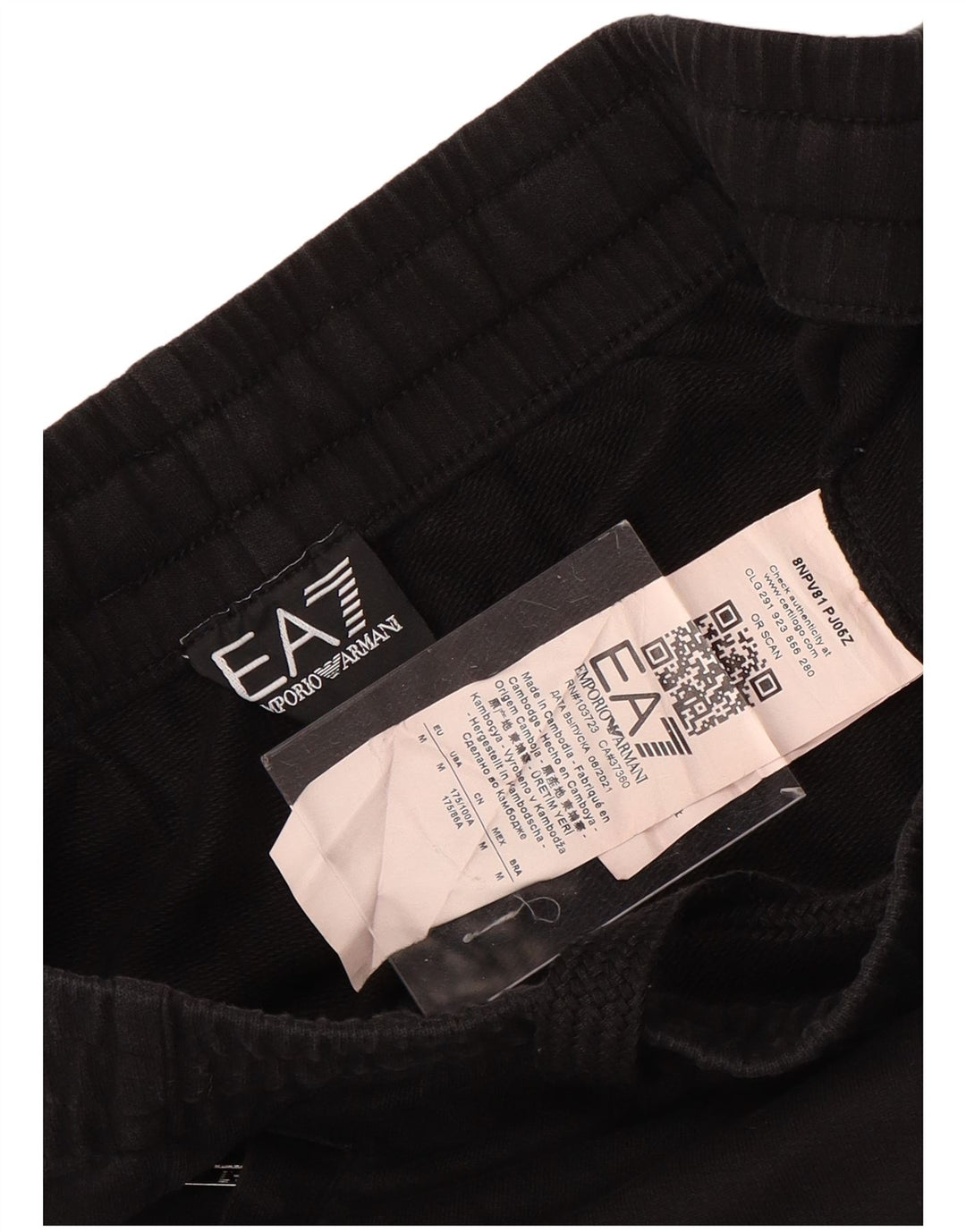 EMPORIO ARMANI Pantaloni de trening pentru bărbați Pantaloni de jogging Bumbac mediu negru