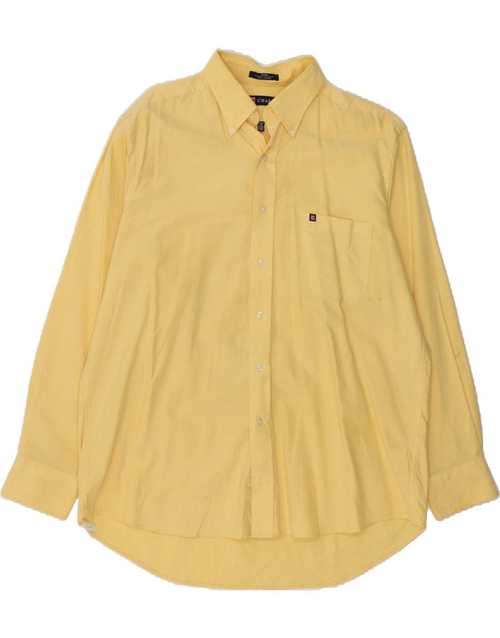 CHAPS Mens Shirt Size 16 16 1/2 Large Yellow Cotton Vintage Chaps and Second-Hand Chaps from Messina Hembry 