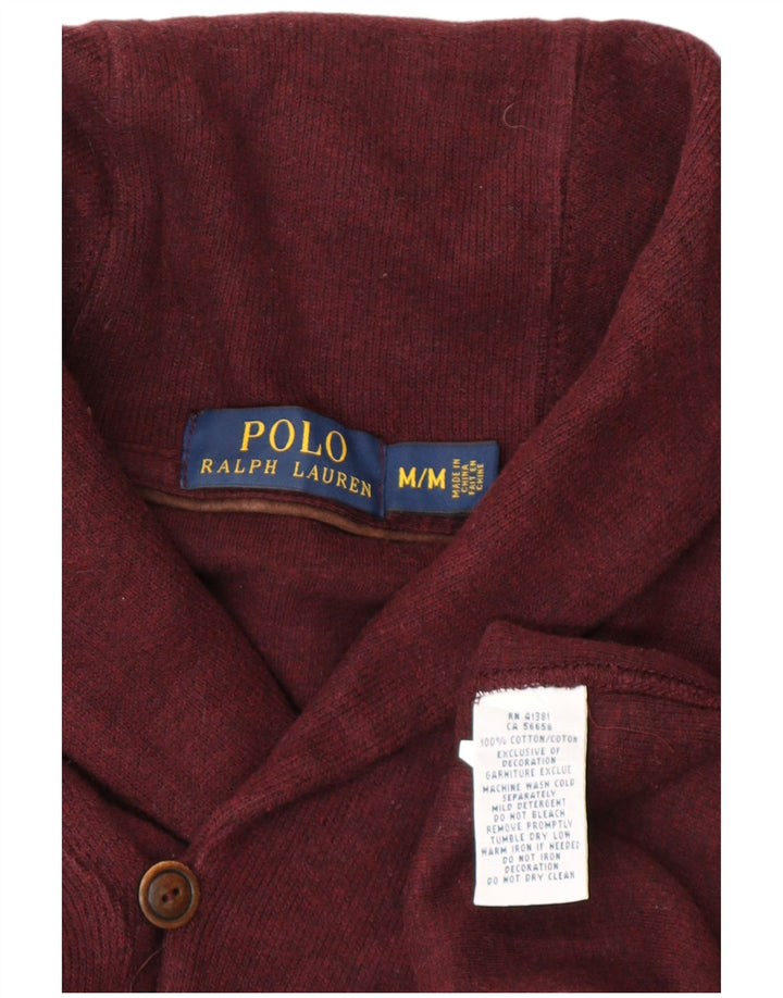 POLO RALPH LAUREN Pulover pentru bărbați cu gât șal, bumbac mediu burgundă