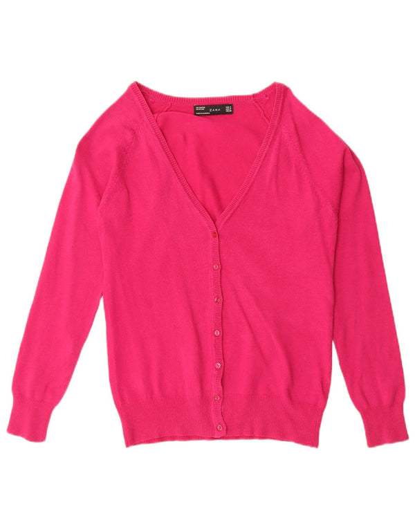Zara Womens Cardigan Sweater UK 12 Medium Pink