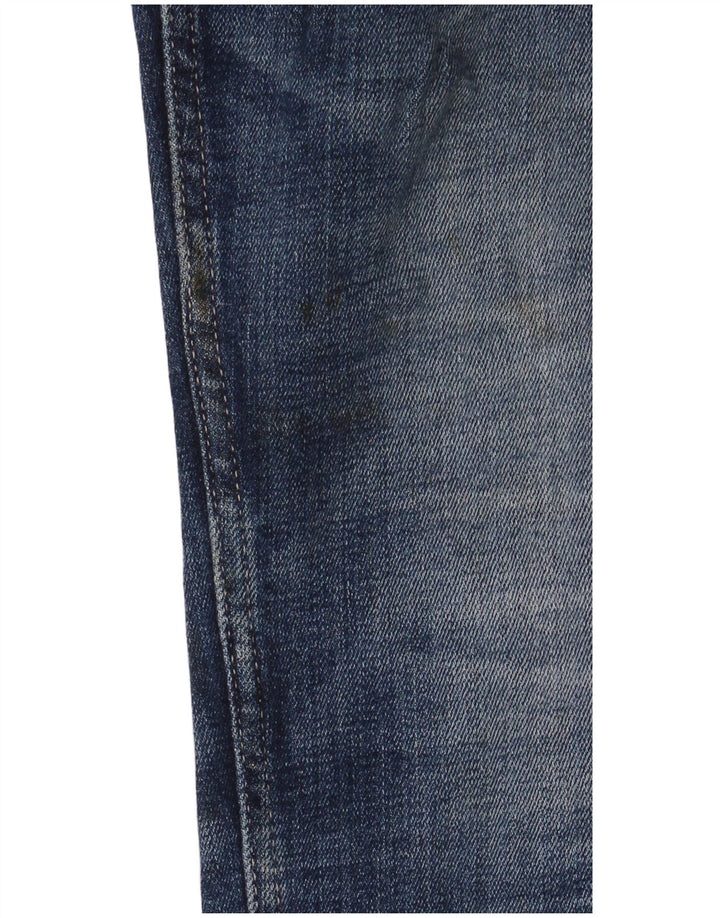 Replay, blugi slim, crop distressed, W30 L26 albastru