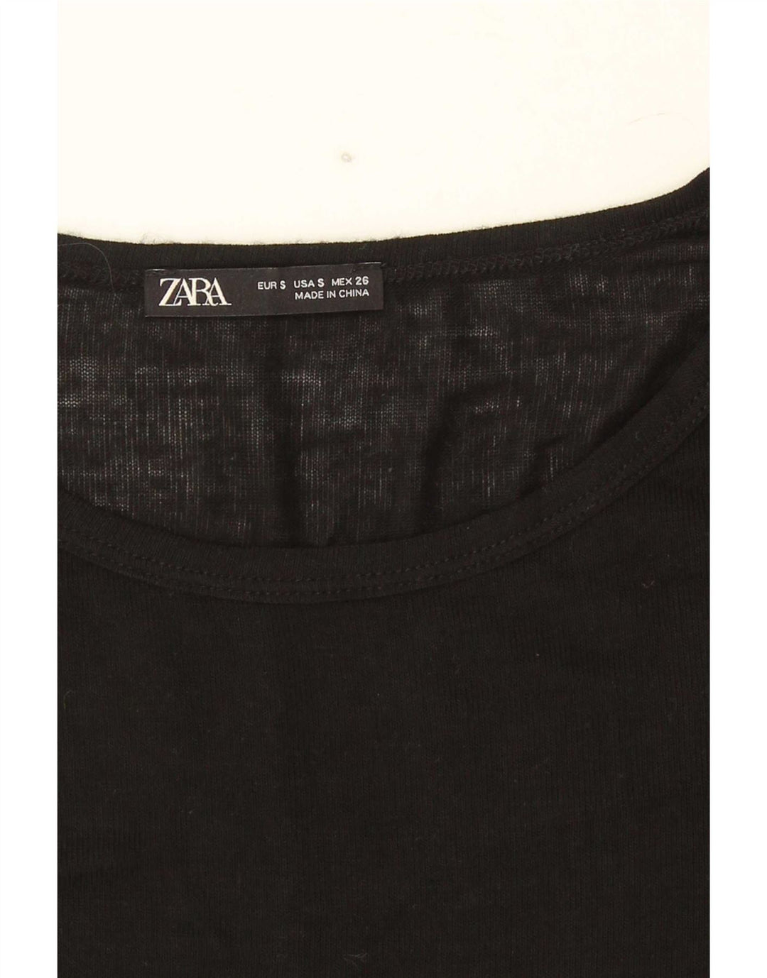 Top femeie Zara cu mânecă lungă UK 10 Mic Negru