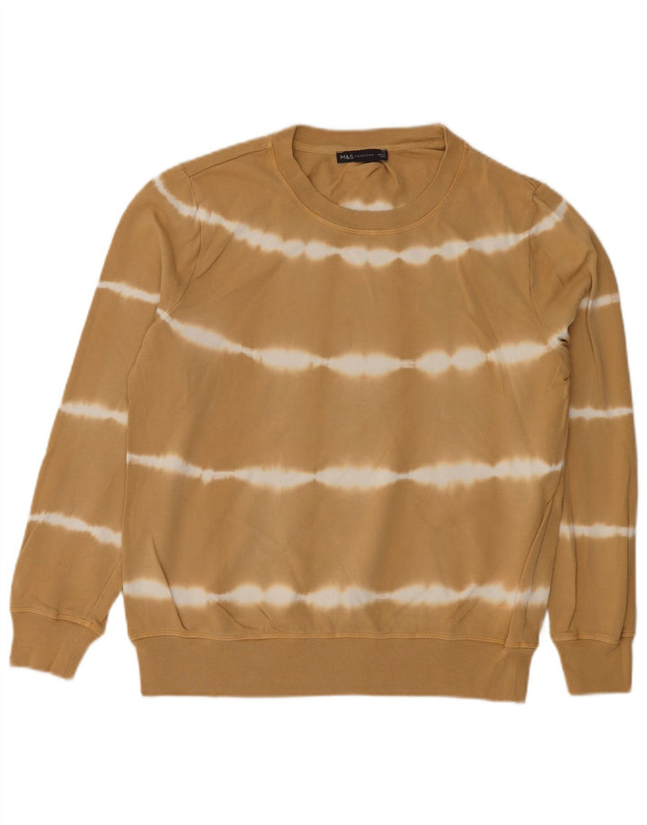 Pulover pentru femei Marks & Spencer, UK 12, bumbac cu dungi medii, bej