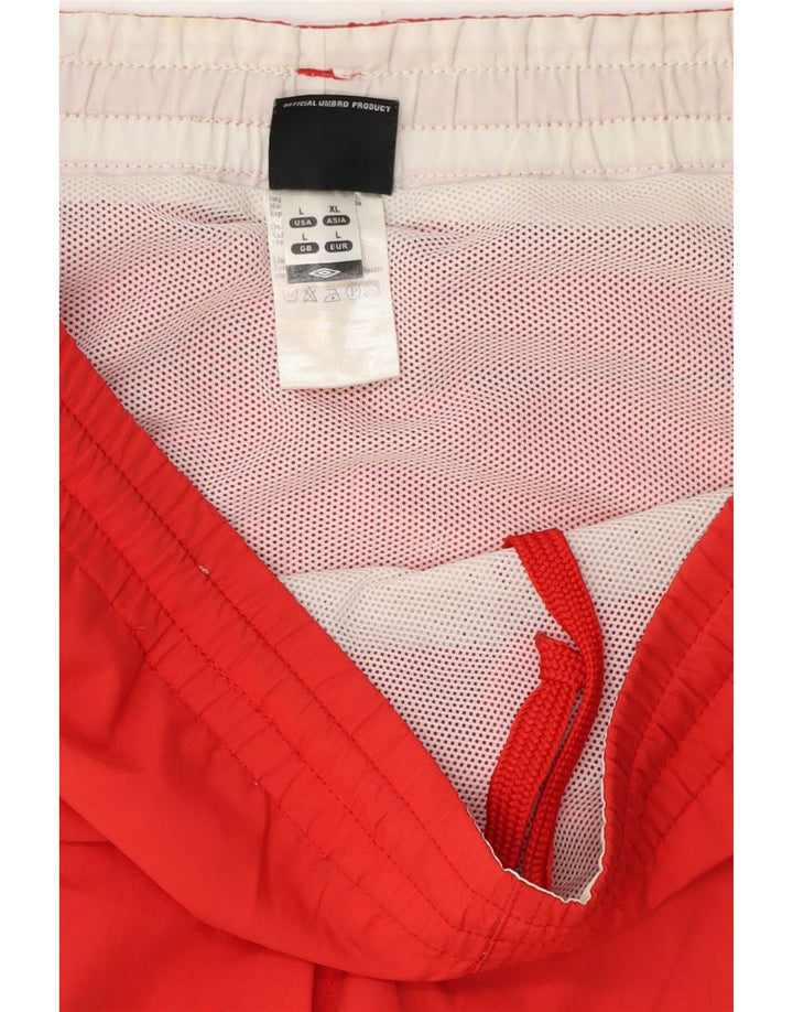 Pantaloni scurți de înot Umbro pentru bărbați, poliester roșu mare