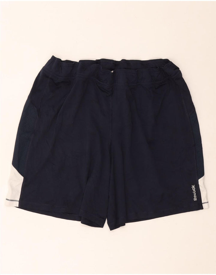 Pantaloni scurti sport REEBOK pentru femei UK 16, mari, bleumarin, poliester color bloc