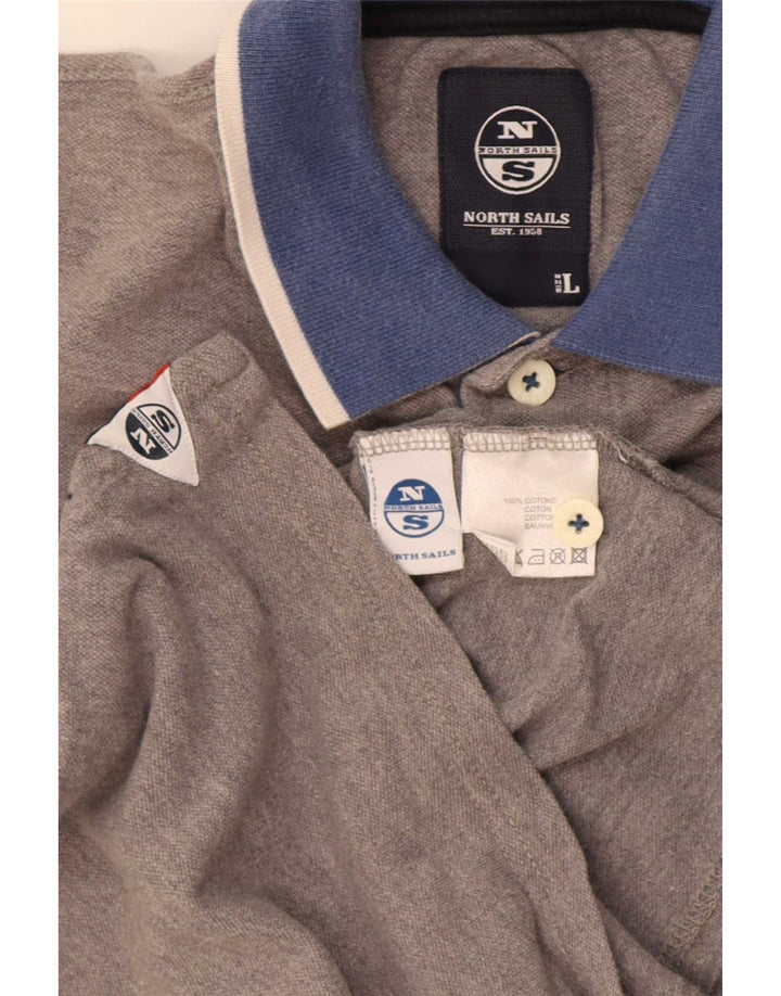 Tricou polo pentru bărbați North Sails, mare, gri, bumbac color bloc