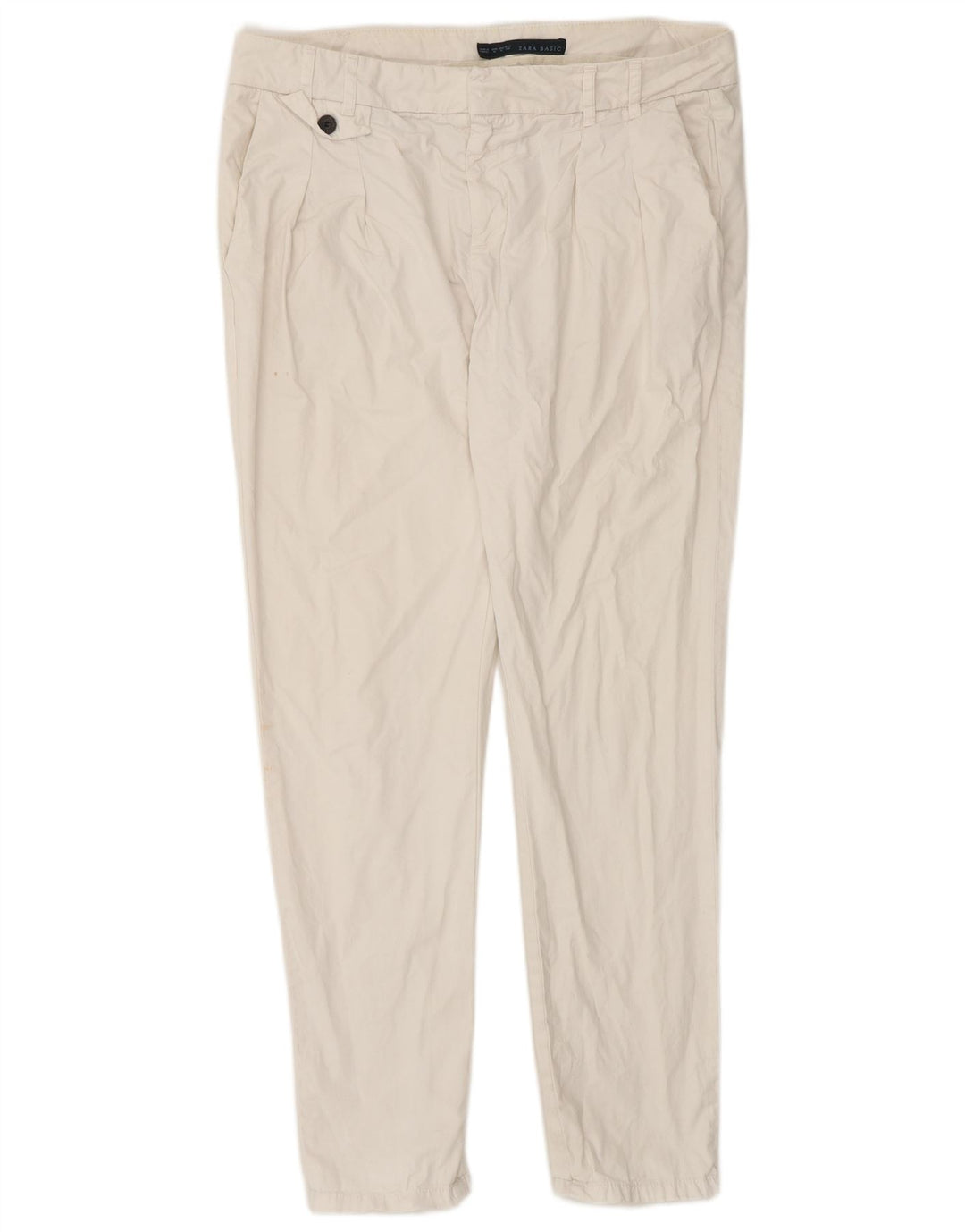 Pantaloni chino slim pentru femei Zara Mediu L32 L30 Bumbac alb