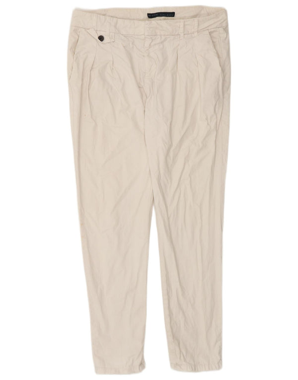 Pantaloni chino slim pentru femei Zara Mediu L32 L30 Bumbac alb