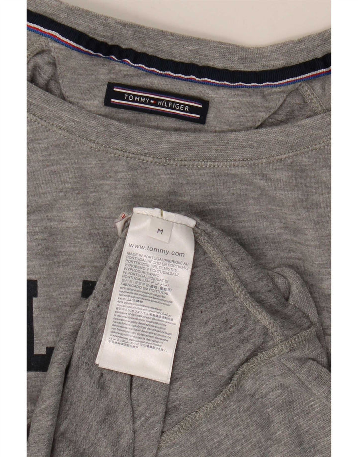Tommy Hilfiger Top grafic pentru femei cu mânecă lungă UK 14 bumbac gri mediu