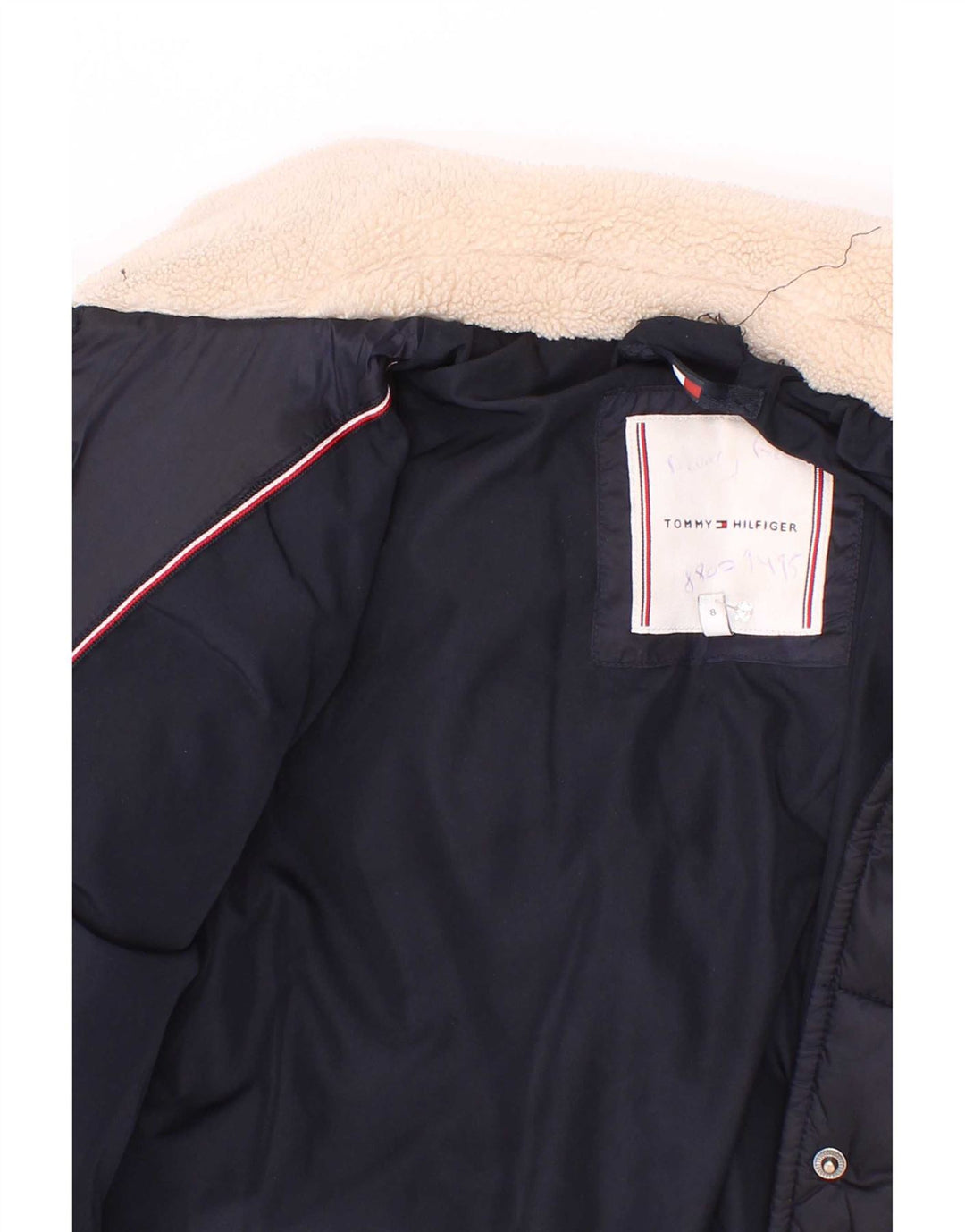 Jachetă căptușită pentru fete Tommy Hilfiger 7-8 ani Poliester bleumarin
