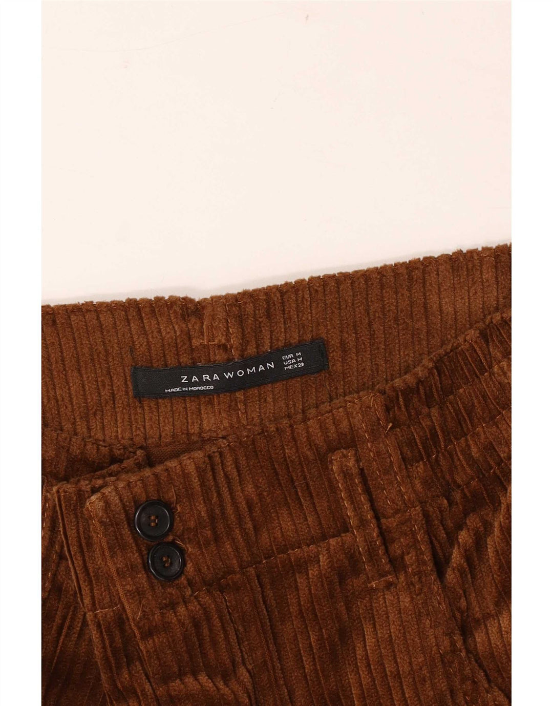 Pantaloni Crop din velur pentru femei Zara Mediu L28 L24 Maro