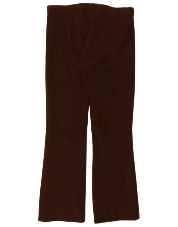 Max Mara Pantaloni de costum bootcut pentru femei UK 14 Large W32 L29 Maro Bumbac