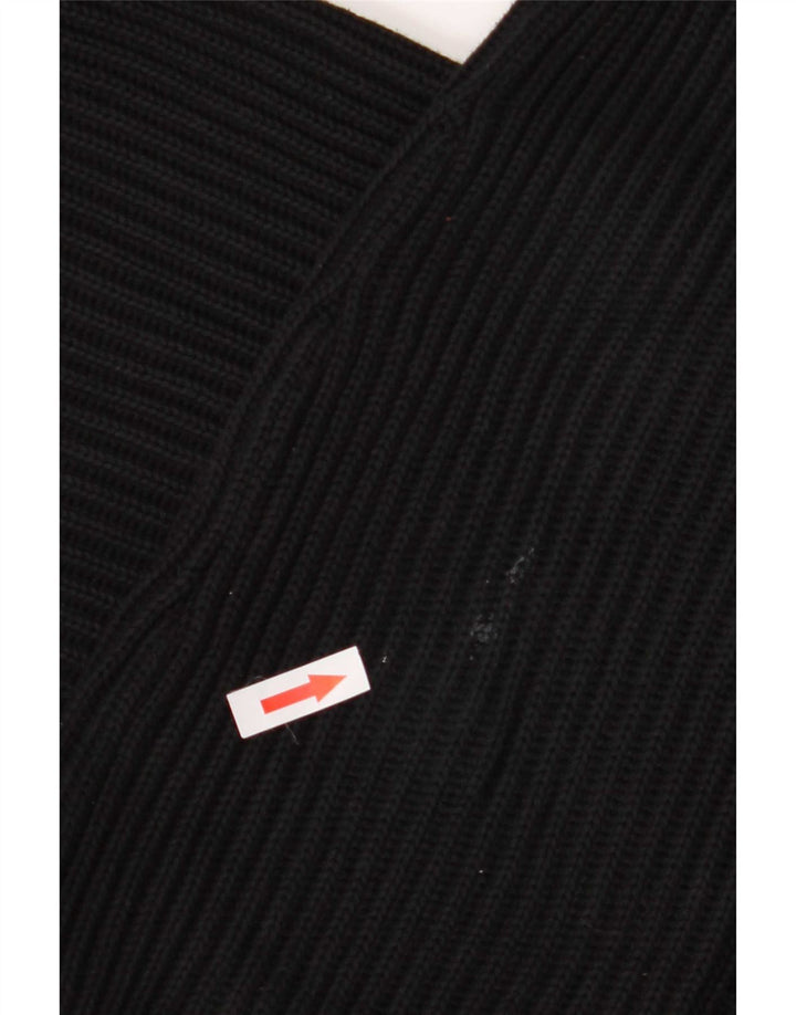 Pulover pentru bărbați Zara, cu fermoar și gât, bumbac mare, negru