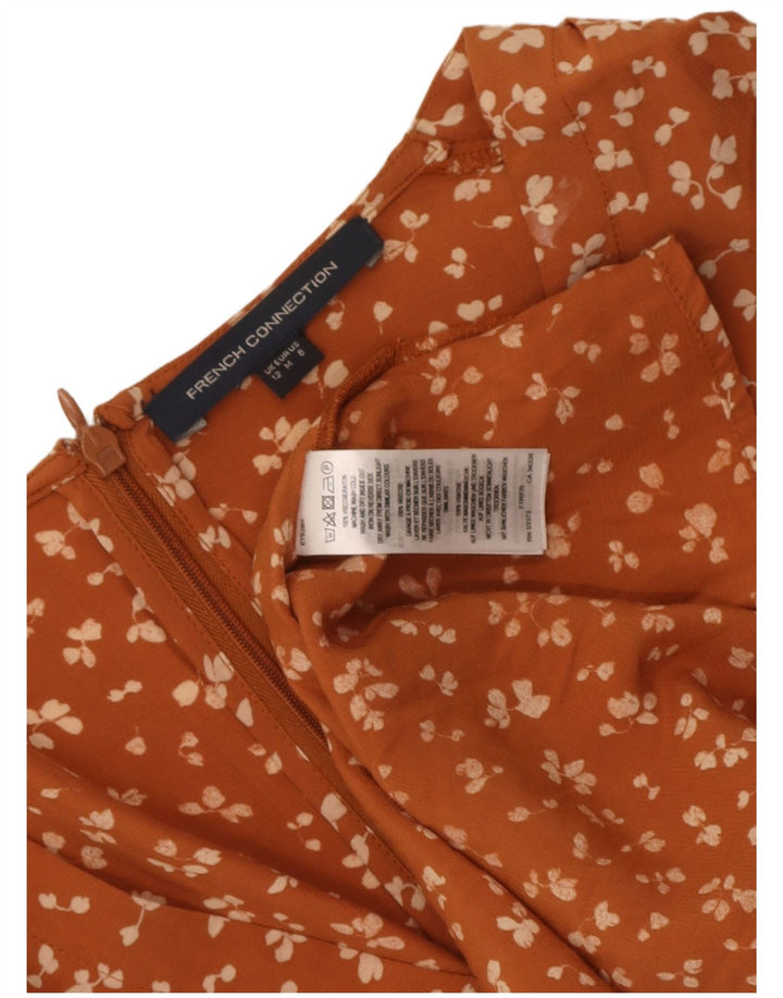 Rochie de soare pentru femei French Connection UK 12 Medium Orange Floral Viscose