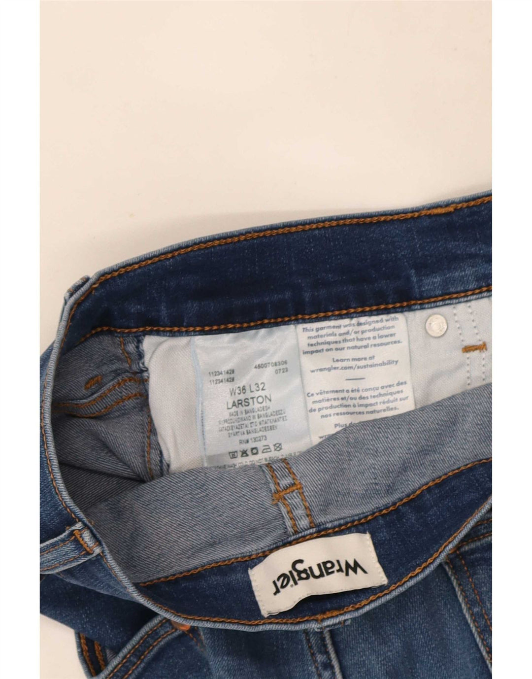 Blugi pentru bărbați Wrangler Larston Slim W36 L32 Bumbac albastru