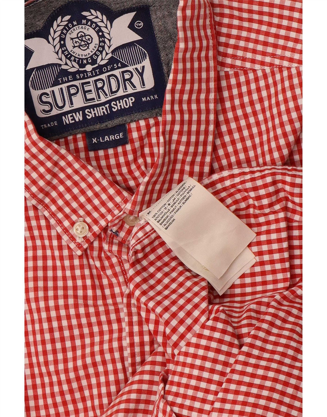 Cămașă pentru bărbați Superdry XL, roșu, bumbac vichy