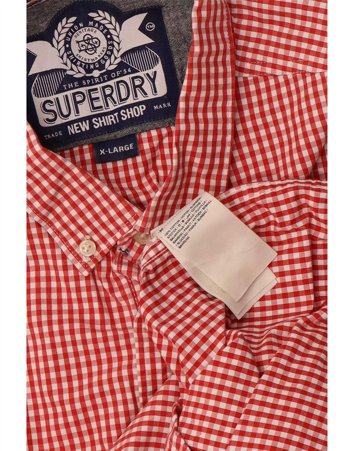 Cămașă pentru bărbați Superdry XL, roșu, bumbac vichy