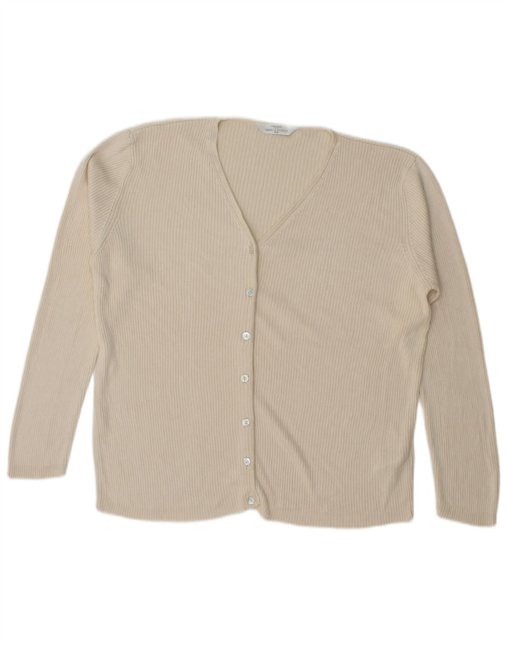 Pulover oversize pentru femei Marks & Spencer UK 18 XL din mătase alb