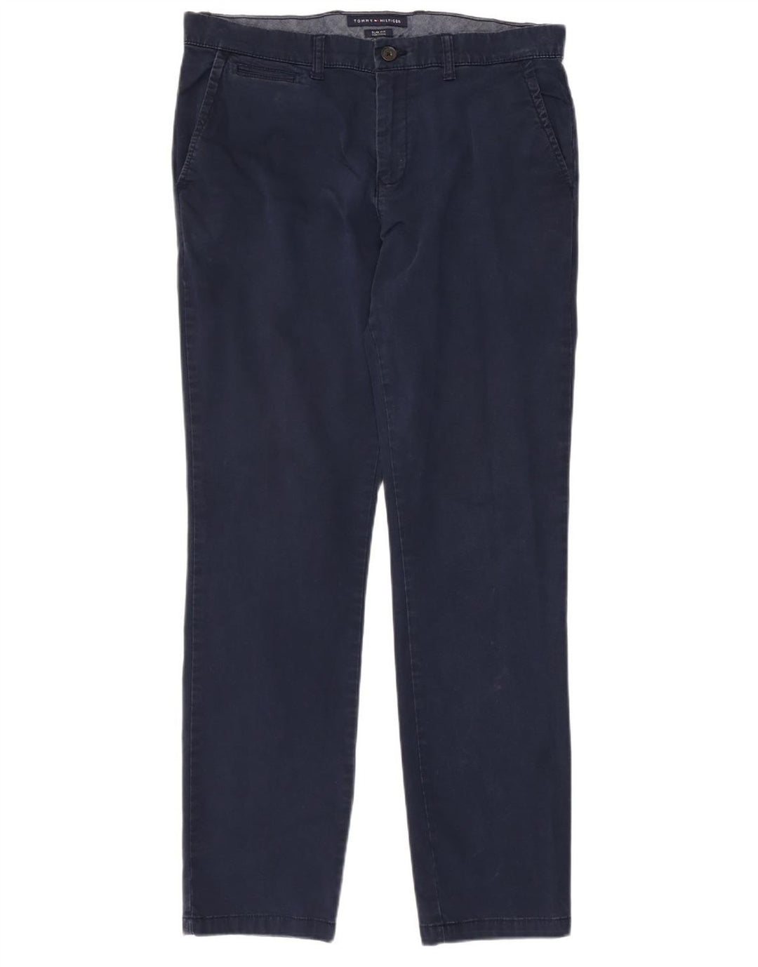 TOMMY HILFIGER Pantaloni chino slim pentru bărbați L34 L32 bumbac bleumarin