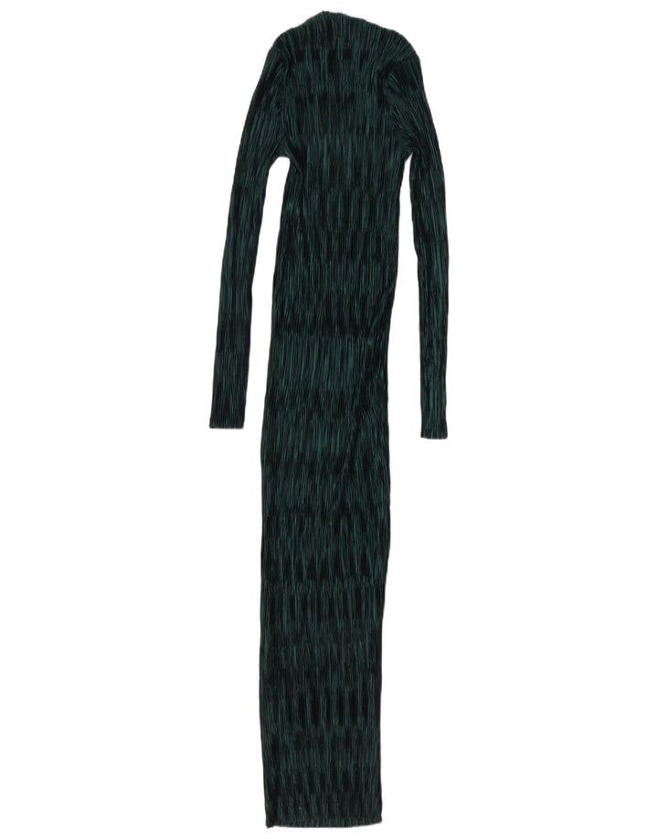 Rochie maxi cu mânecă lungă pentru femei Zara UK 10 Poliester verde mic