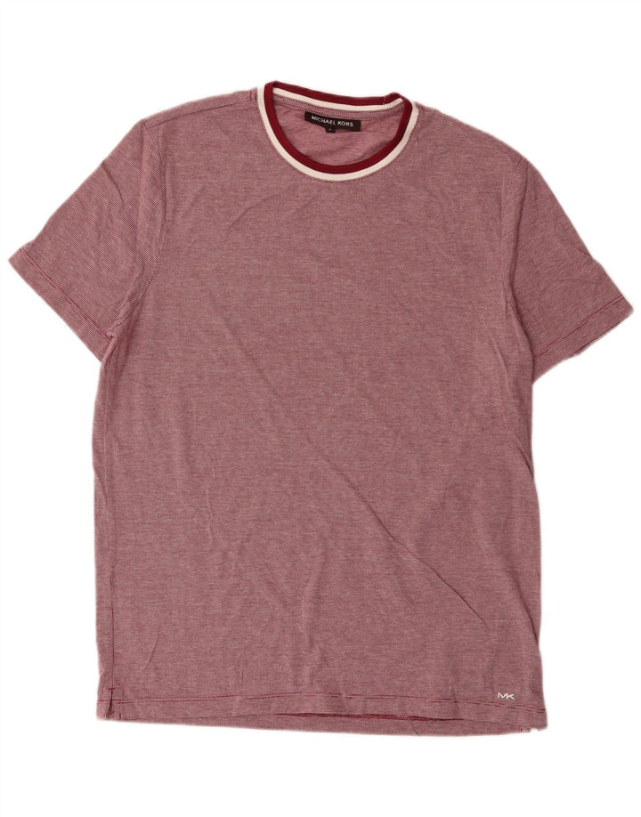 MICHAEL KORS Mens T-Shirt Top Medium Maroon Check