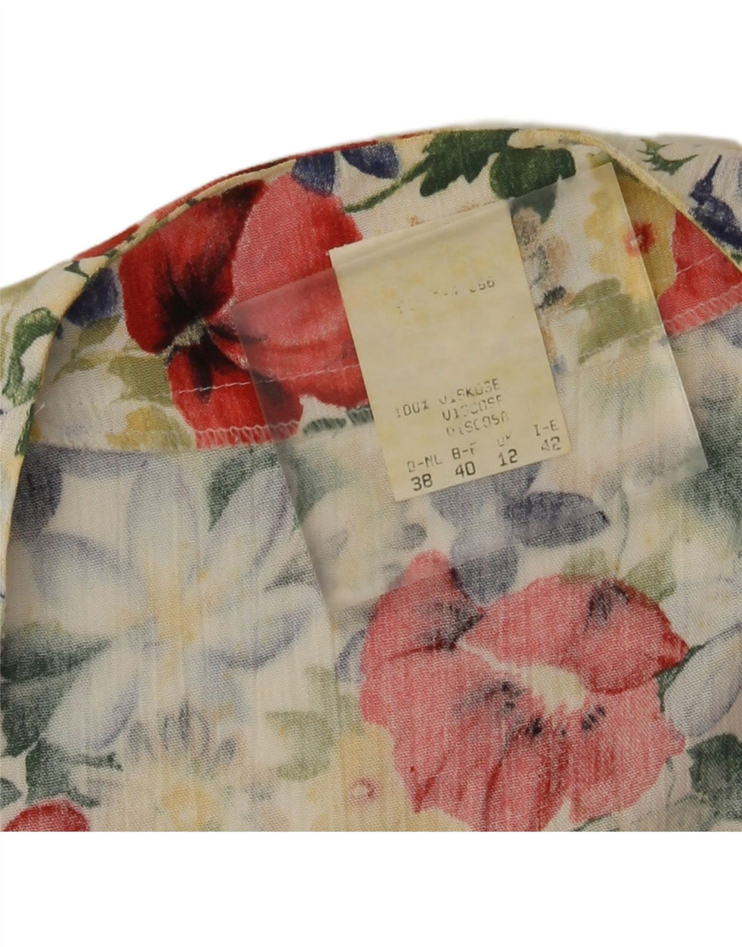 Bluză Vintage pentru femei Crop Top UK 12 Medium Multicolor Floral Viscose