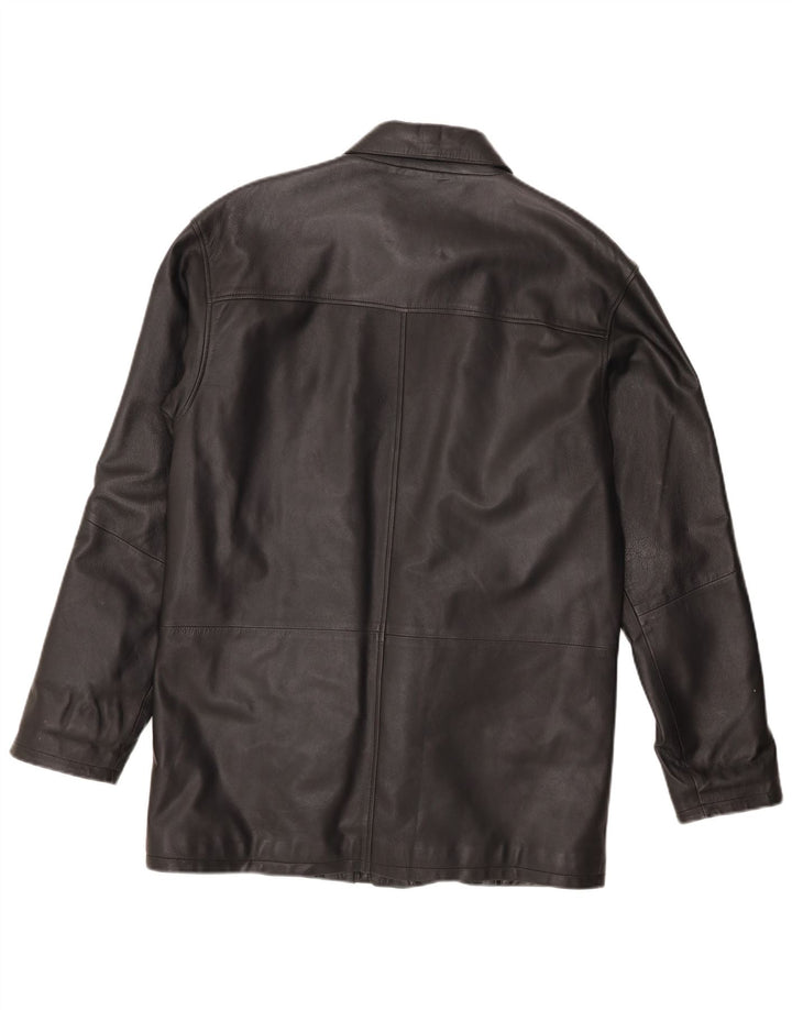 Jachetă de piele vintage pentru bărbați UK 44 2XL din piele neagră