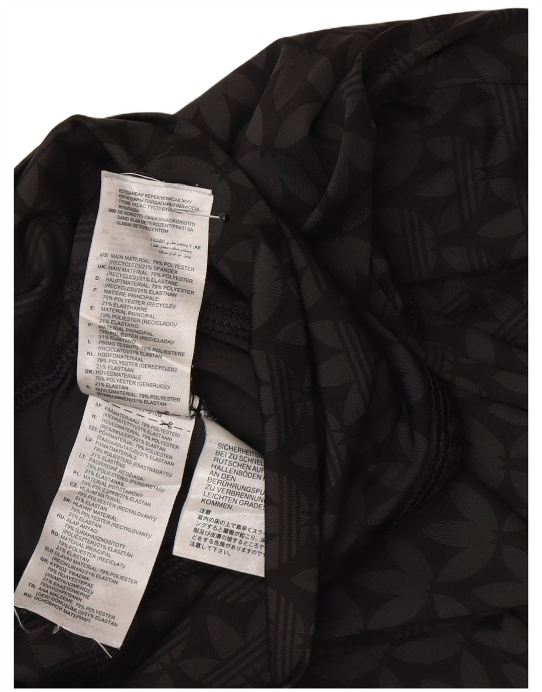 Leggings cu grafic pentru femei Adidas UK 4/6 XS poliester negru