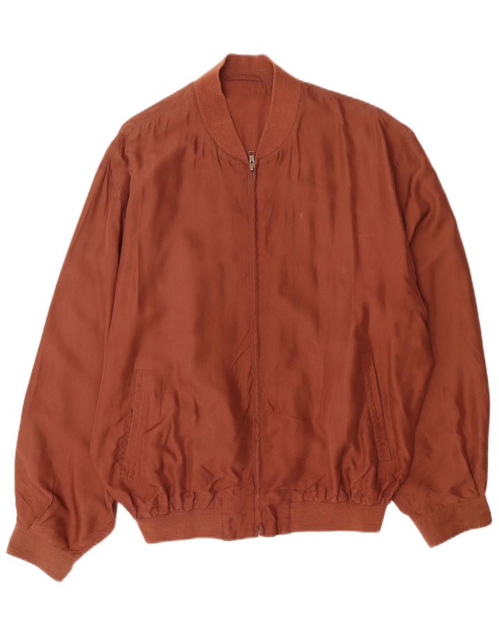 Bomber pentru bărbați VINTAGE UK 40, mătase mare, maro
